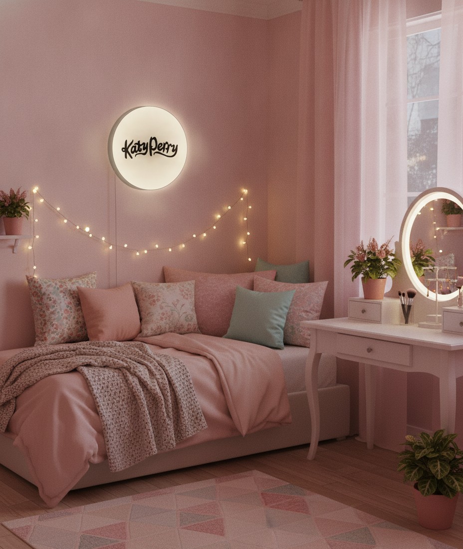 Katy Perry LED-Leuchtschild Wanddeko Musik-Deko Geschenk - Mockup