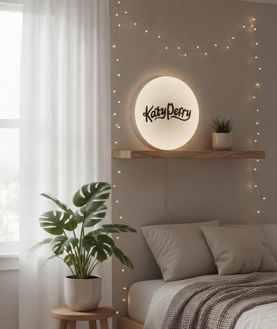 Katy Perry LED-Leuchtschild Wanddeko Musik-Deko Geschenk - Mockup