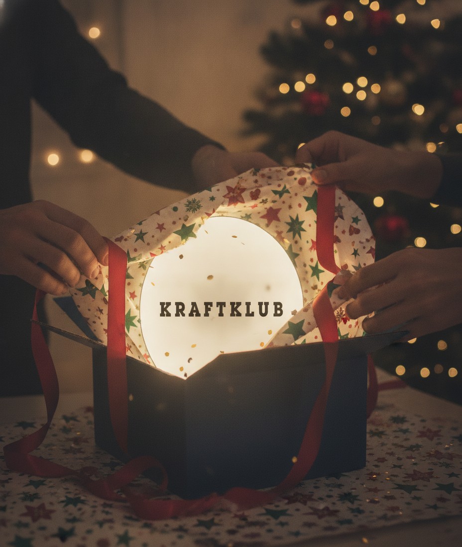 Kraftklub LED-Leuchtschild Wanddeko Musik-Deko Geschenk - Mockup