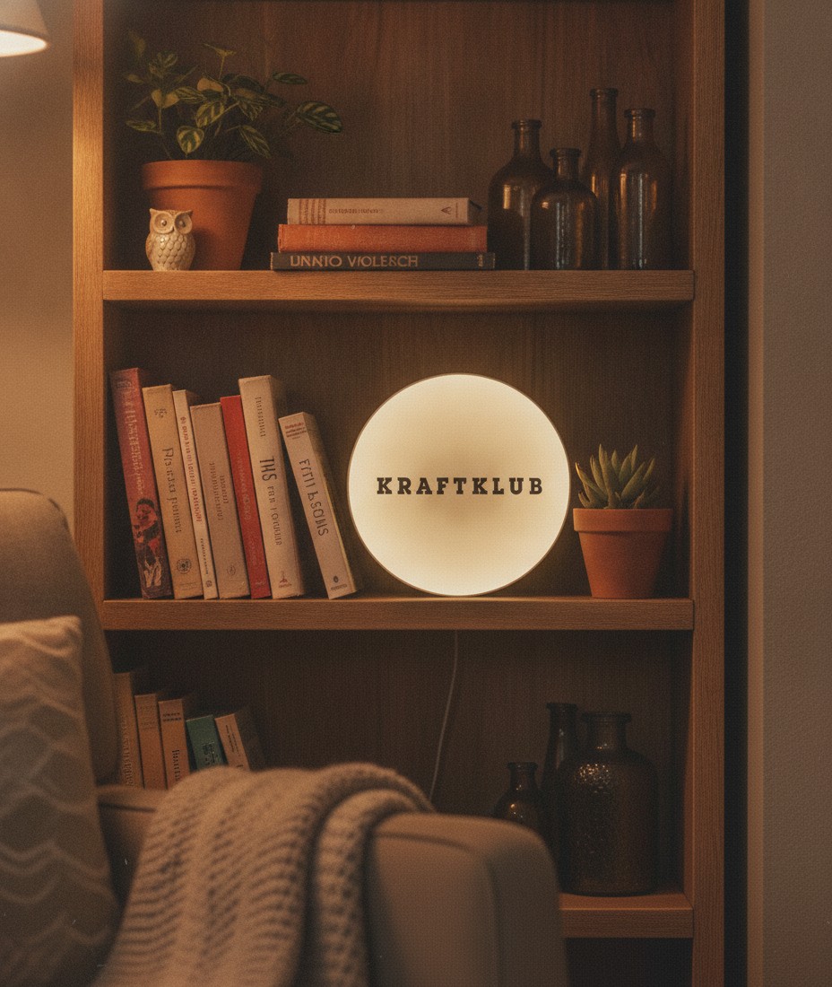 Kraftklub LED-Leuchtschild Wanddeko Musik-Deko Geschenk - Mockup