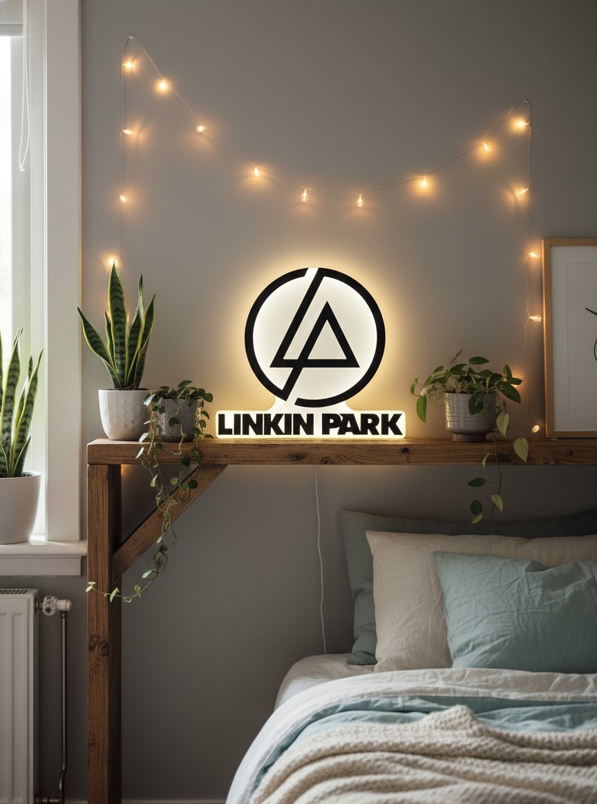 Linkin Park LED-Leuchtschild Wanddeko Musik-Deko Geschenk - Mockup