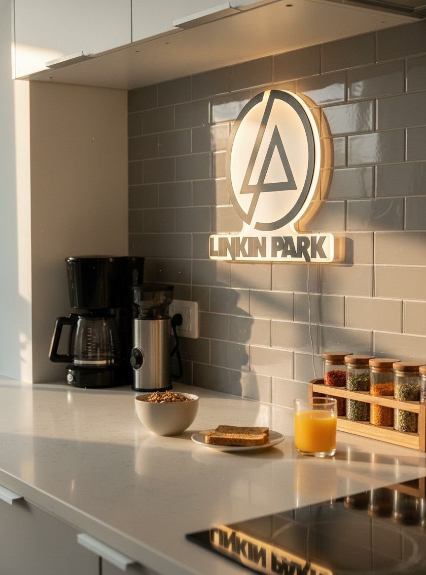 Linkin Park LED-Leuchtschild Wanddeko Musik-Deko Geschenk - Mockup