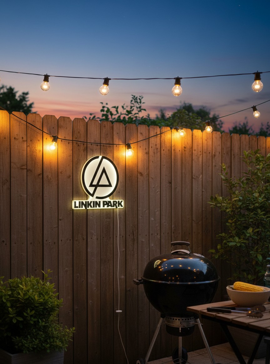 Linkin Park LED-Leuchtschild Wanddeko Musik-Deko Geschenk - Mockup