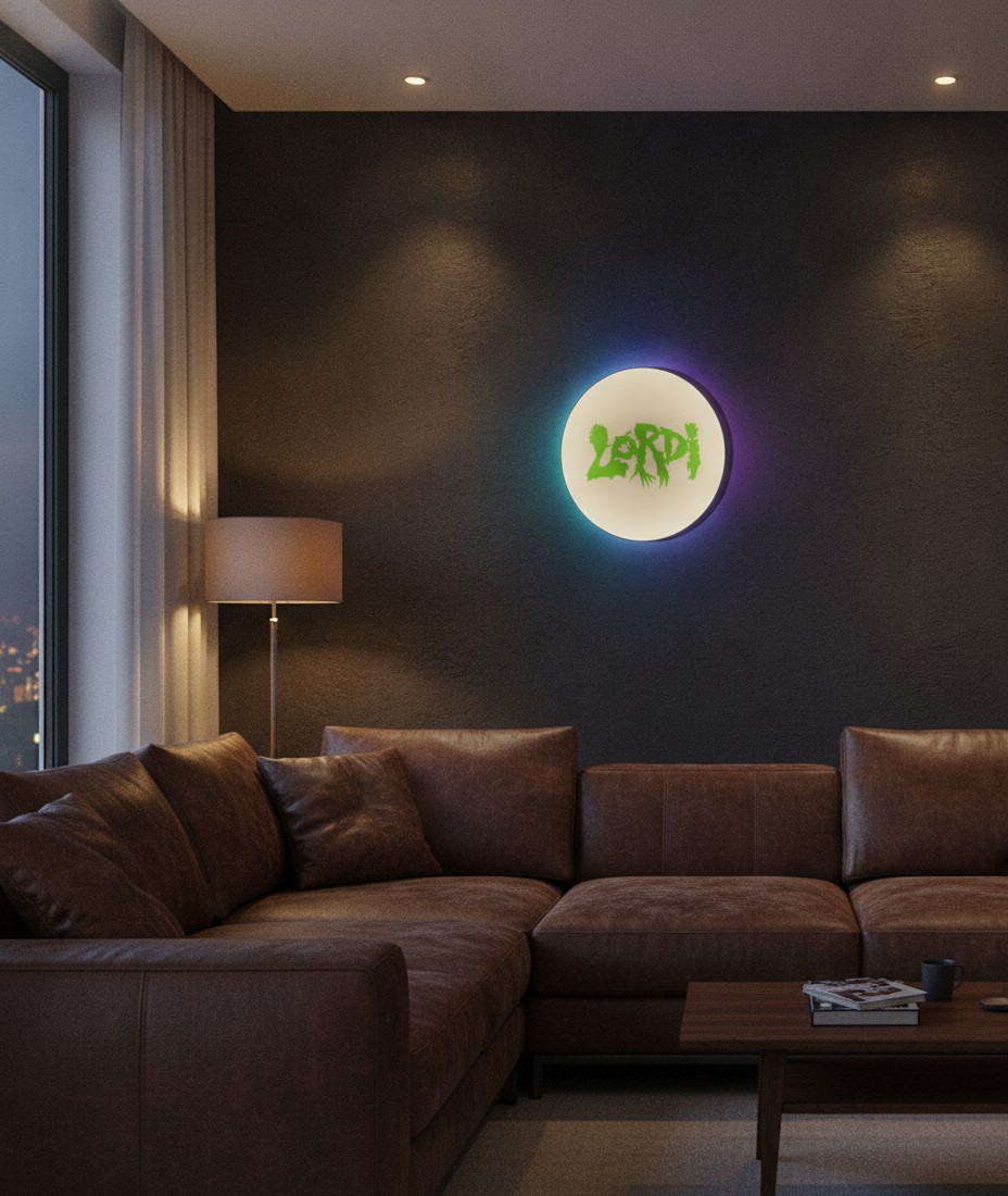 Lordi LED-Leuchtschild Wanddeko Musik-Deko Geschenk - Mockup