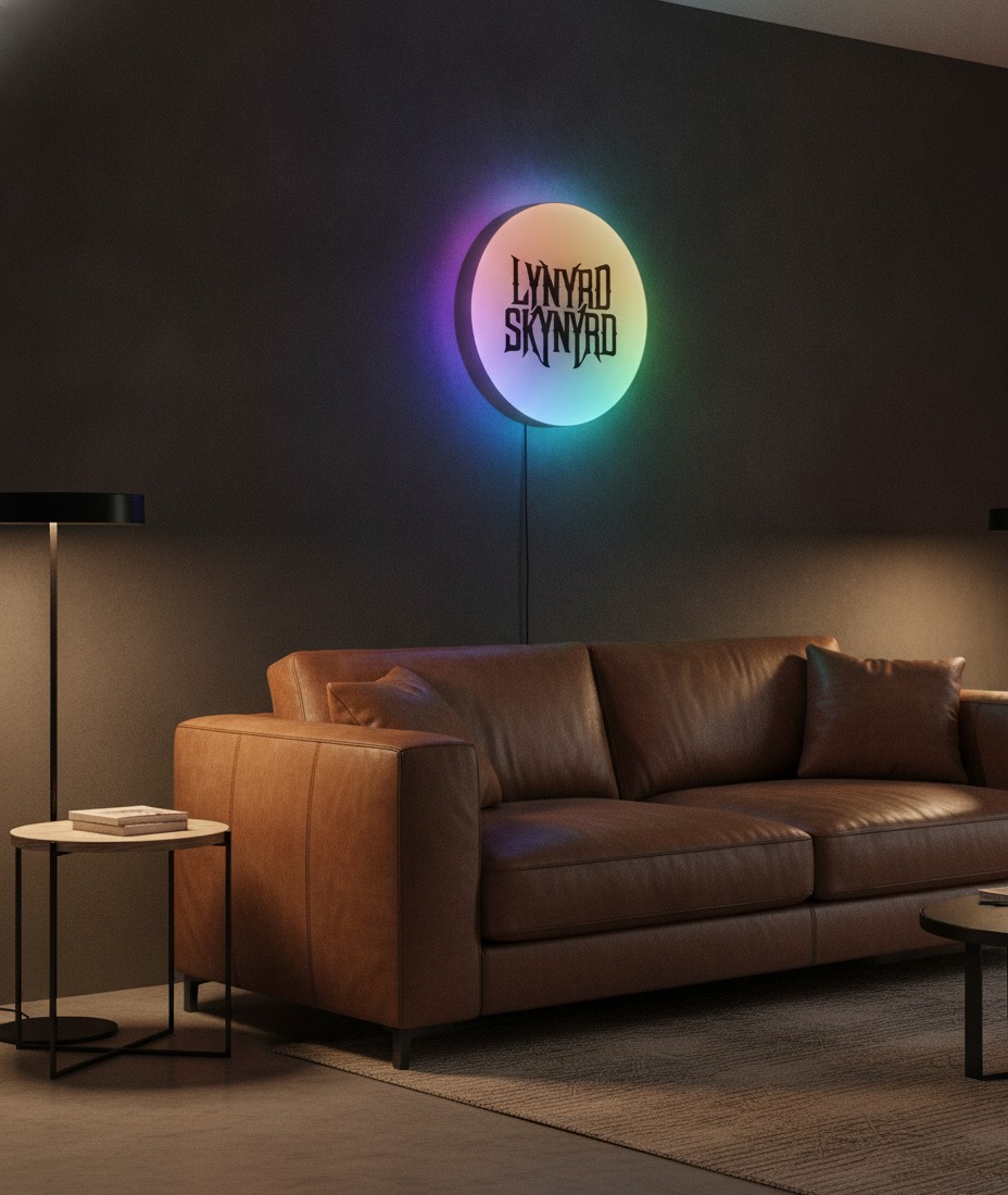 Lynyrd Skynyrd LED-Leuchtschild Wanddeko Musik-Deko Geschenk - Mockup