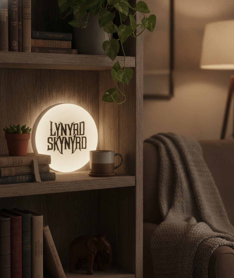 Lynyrd Skynyrd LED-Leuchtschild Wanddeko Musik-Deko Geschenk - Mockup