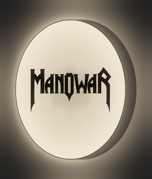 Manowar LED-Leuchtschild leuchtend