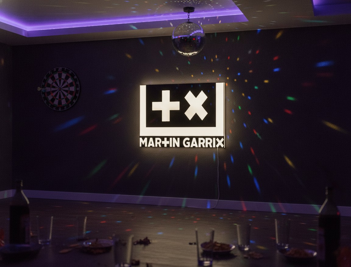 Martin Garrix LED-Leuchtschild Wanddeko Musik-Deko Geschenk - Mockup