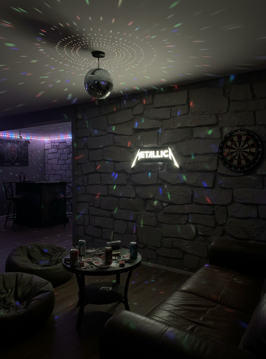 Metallica LED-Leuchtschild Wanddeko Musik-Deko Geschenk