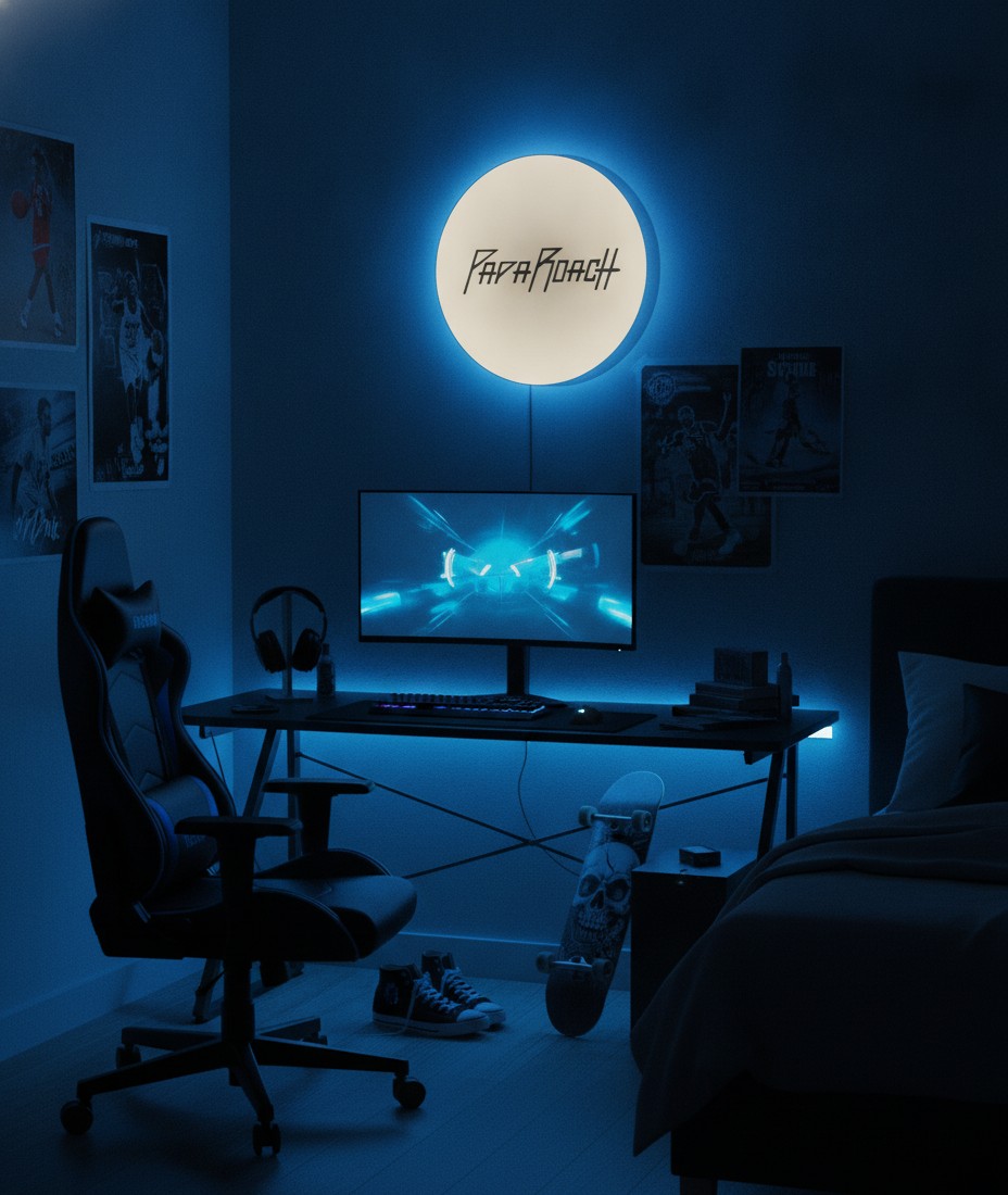 Papa Roach LED-Leuchtschild Wanddeko Musik-Deko Geschenk - Mockup