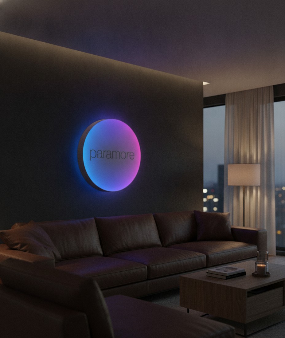 Paramore LED-Leuchtschild Wanddeko Musik-Deko Geschenk - Mockup