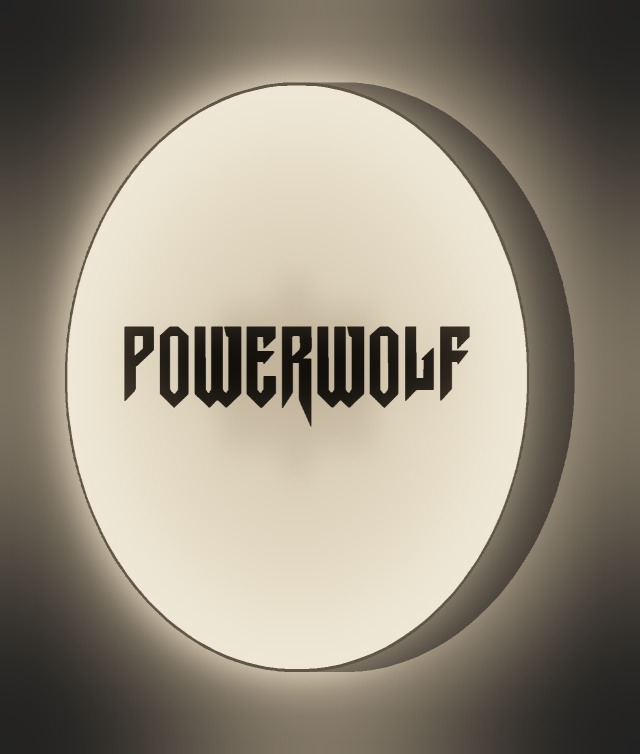 Powerwolf LED-Leuchtschild leuchtend