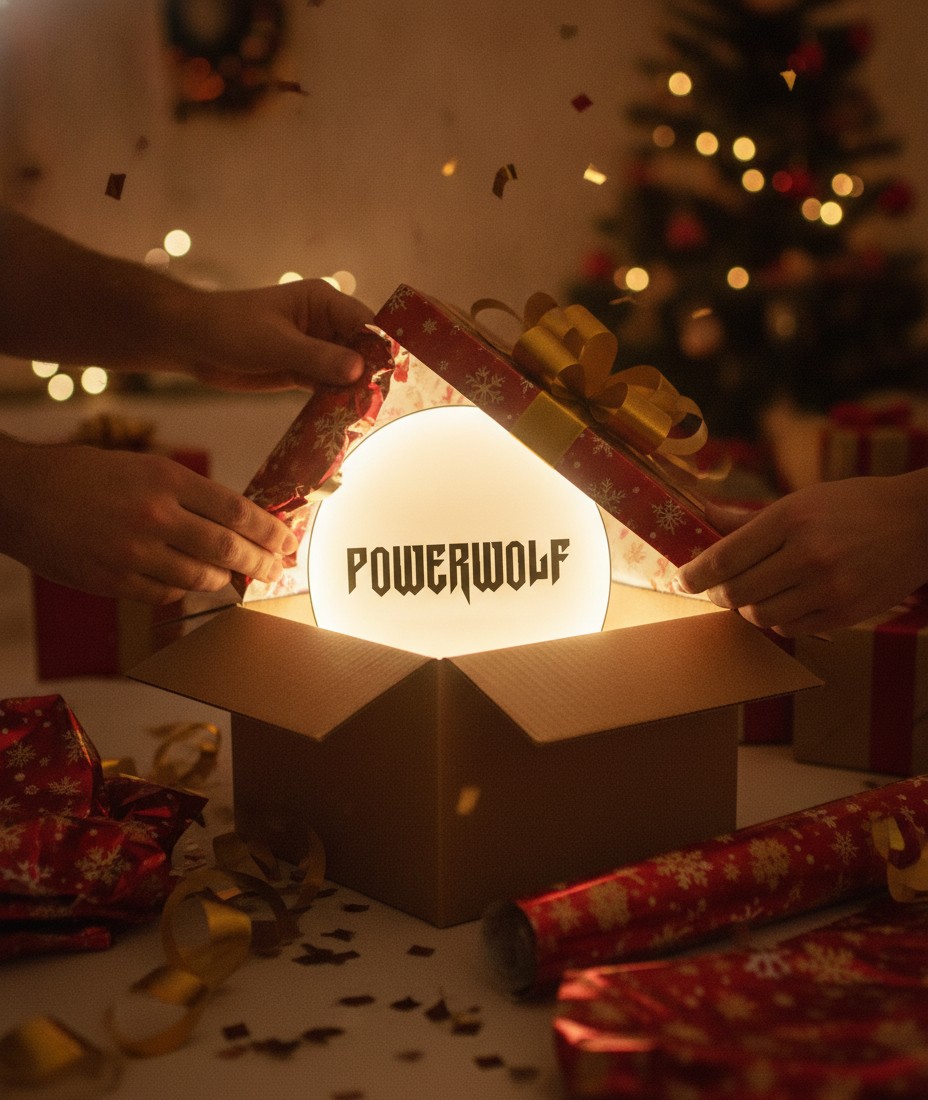 Powerwolf LED-Leuchtschild Wanddeko Musik-Deko Geschenk - Mockup