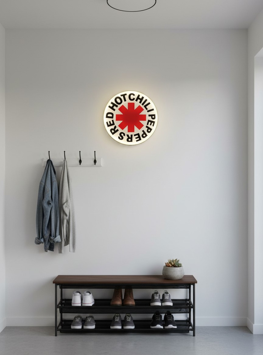 Red Hot Chili Peppers LED-Leuchtschild Wanddeko Musik-Deko Geschenk - Mockup