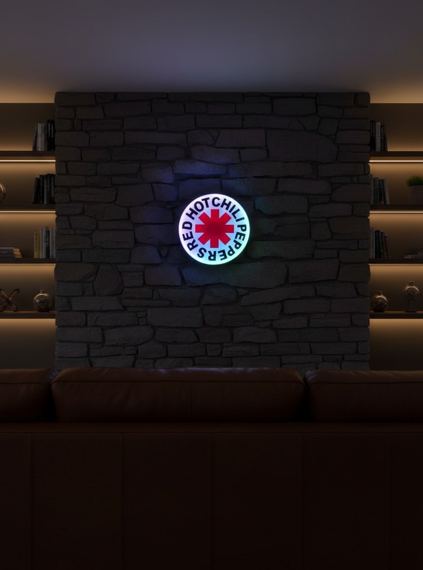 Red Hot Chili Peppers LED-Leuchtschild Wanddeko Musik-Deko Geschenk - Mockup