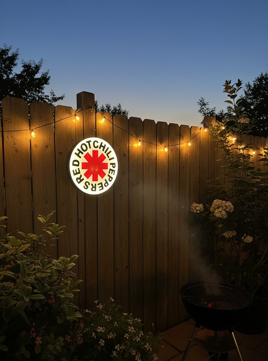 Red Hot Chili Peppers LED-Leuchtschild Wanddeko Musik-Deko Geschenk - Mockup