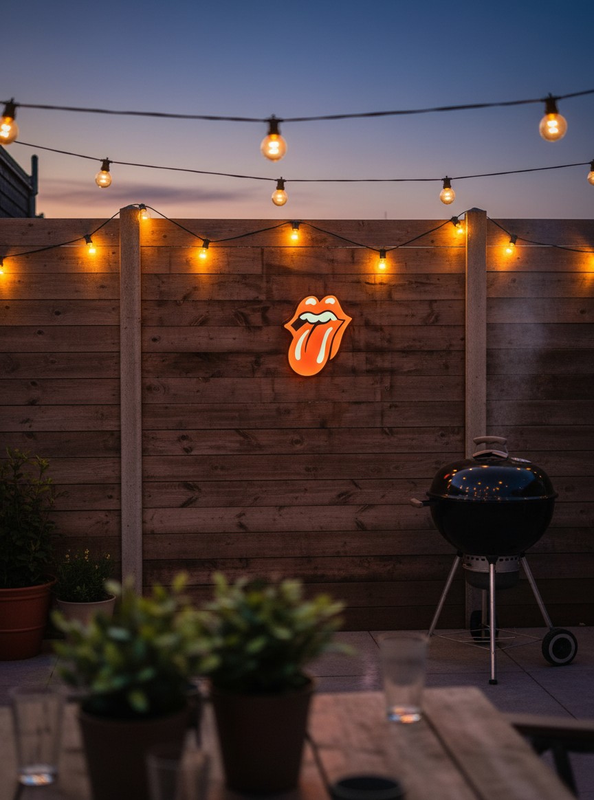 The Rolling Stones LED-Leuchtschild Wanddeko Musik-Deko Geschenk - Mockup