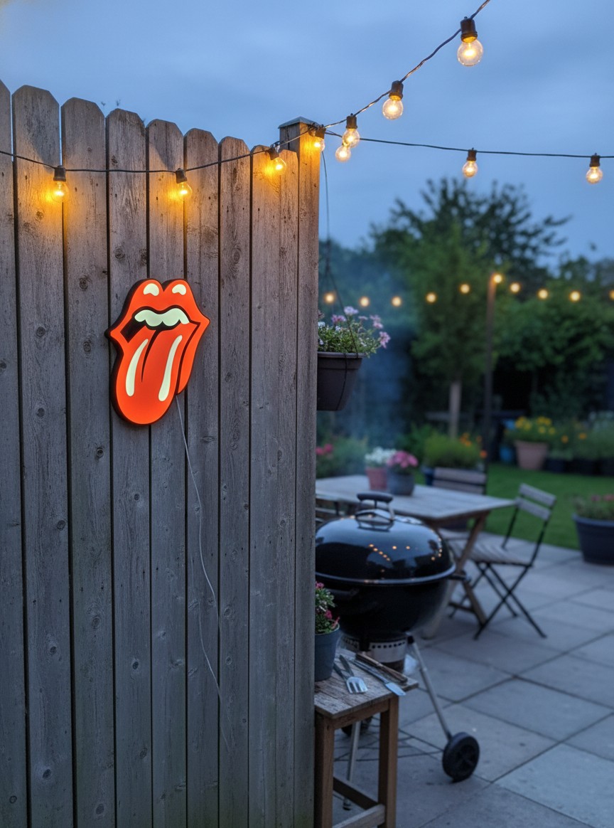 The Rolling Stones LED-Leuchtschild Wanddeko Musik-Deko Geschenk - Mockup