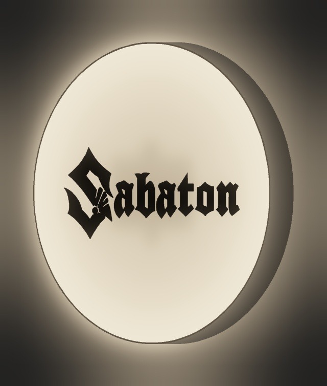 Sabaton LED-Leuchtschild leuchtend