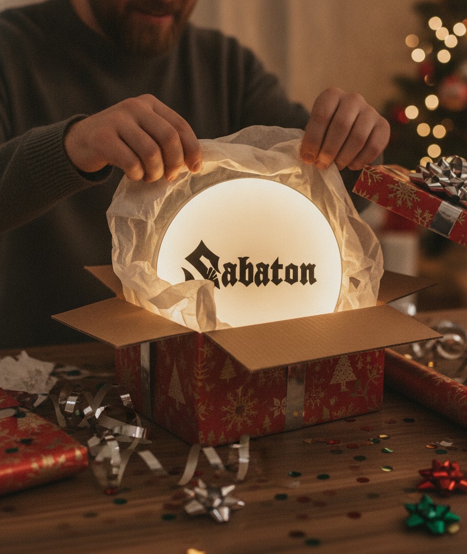Sabaton LED-Leuchtschild Wanddeko Musik-Deko Geschenk - Mockup