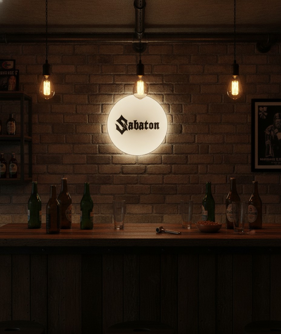 Sabaton LED-Leuchtschild Wanddeko Musik-Deko Geschenk - Mockup
