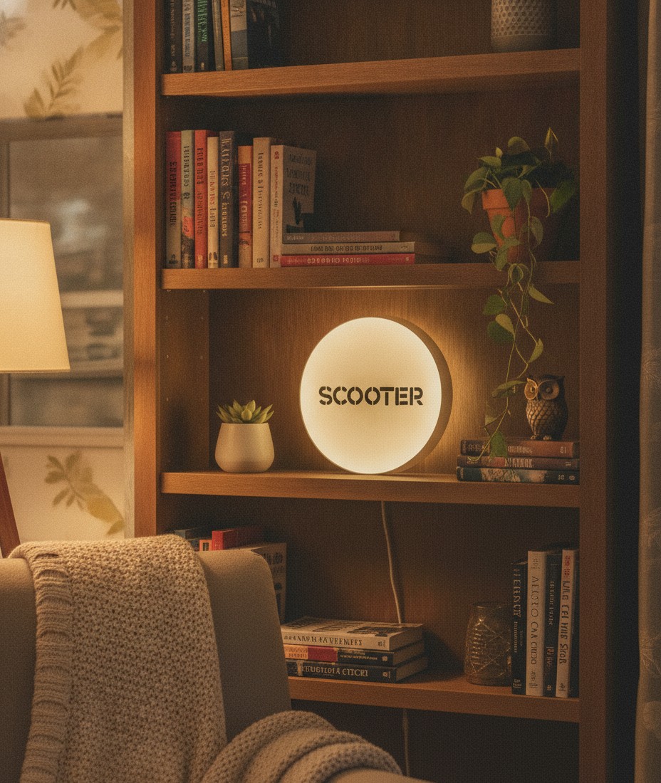 Scooter LED-Leuchtschild Wanddeko Musik-Deko Geschenk - Mockup