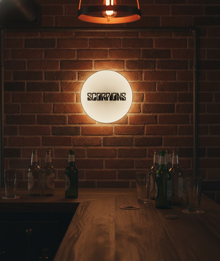 Scorpions LED-Leuchtschild Wanddeko Musik-Deko Geschenk - Mockup