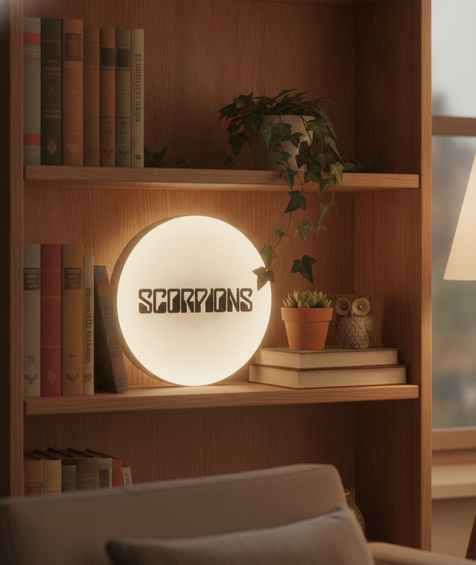 Scorpions LED-Leuchtschild Wanddeko Musik-Deko Geschenk - Mockup