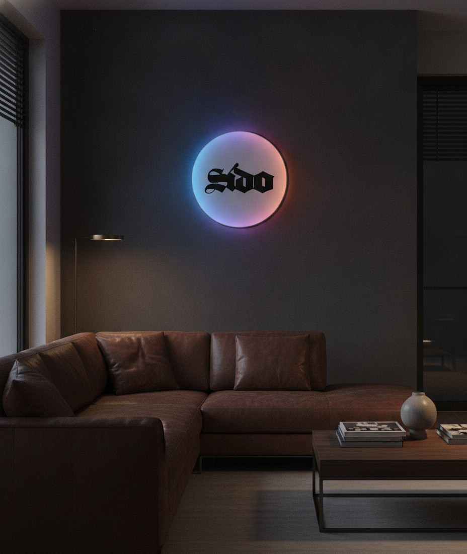 Sido LED-Leuchtschild Wanddeko Musik-Deko Geschenk - Mockup