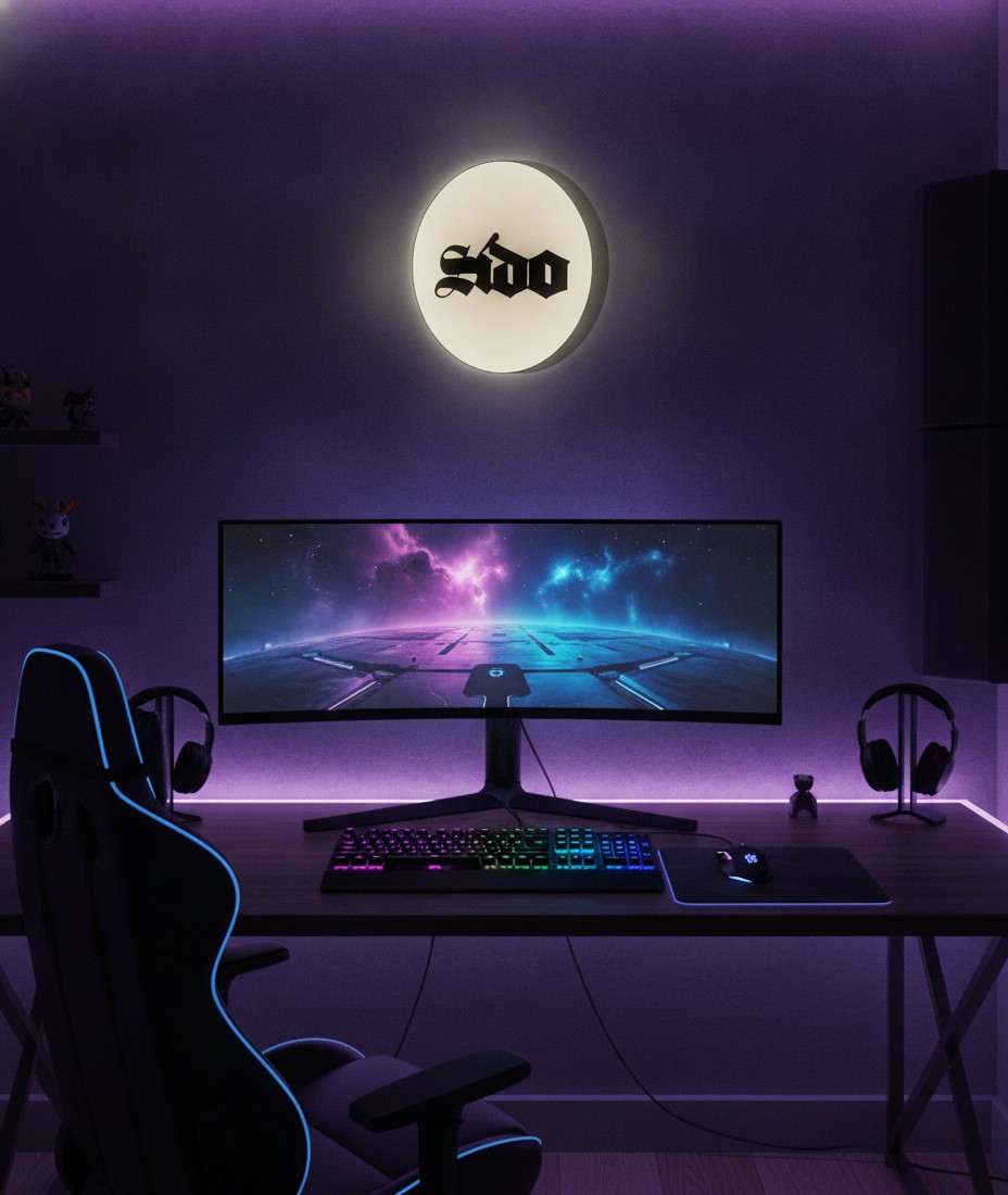 Sido LED-Leuchtschild Wanddeko Musik-Deko Geschenk - Mockup