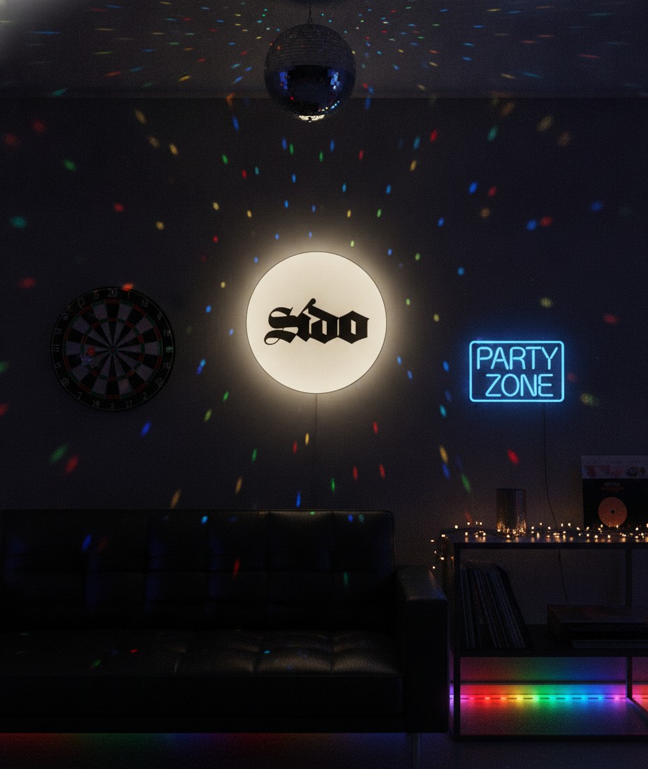 Sido LED-Leuchtschild Wanddeko Musik-Deko Geschenk - Mockup
