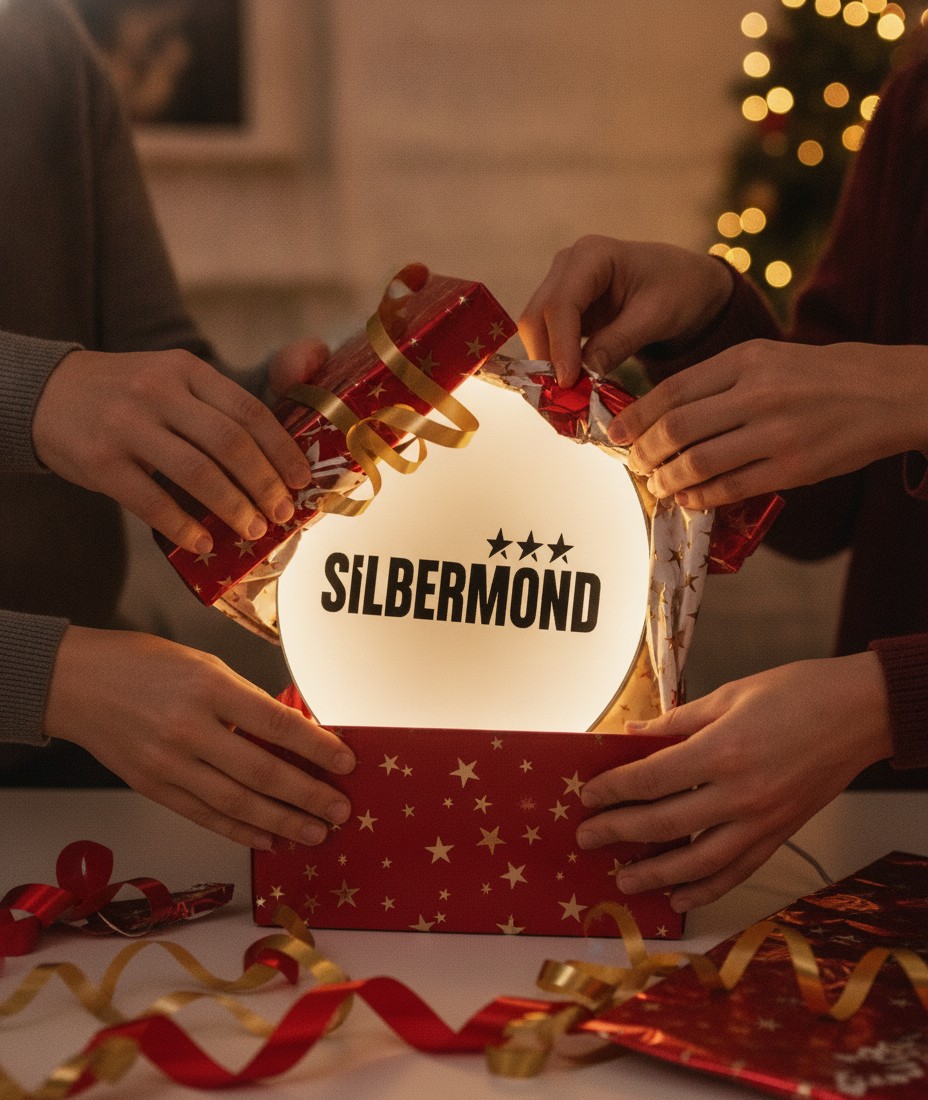 Silbermond LED-Leuchtschild Wanddeko Musik-Deko Geschenk - Mockup