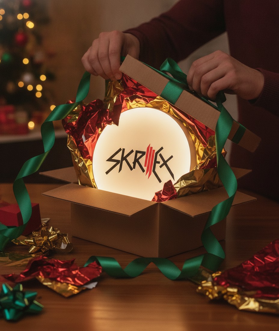 Skrillex LED-Leuchtschild Wanddeko Musik-Deko Geschenk - Mockup