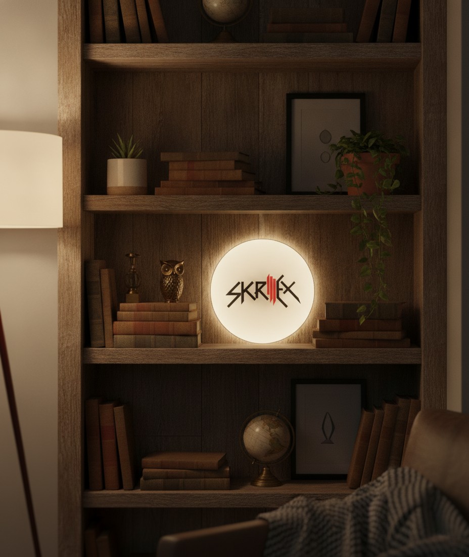 Skrillex LED-Leuchtschild Wanddeko Musik-Deko Geschenk - Mockup