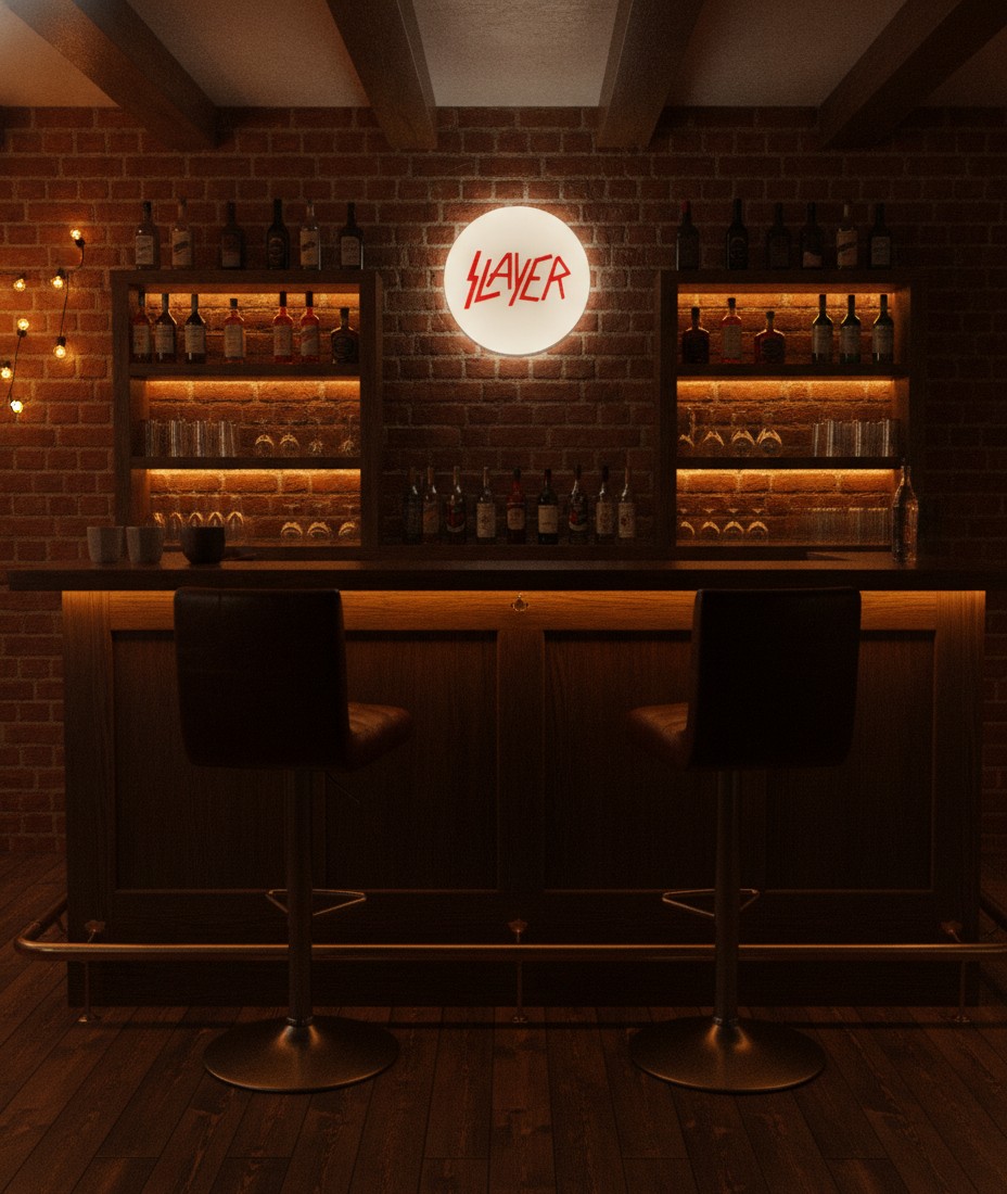 Slayer LED-Leuchtschild Wanddeko Musik-Deko Geschenk - Mockup
