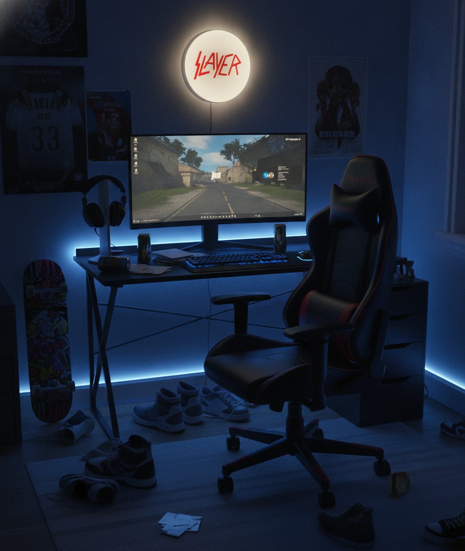 Slayer LED-Leuchtschild Wanddeko Musik-Deko Geschenk - Mockup