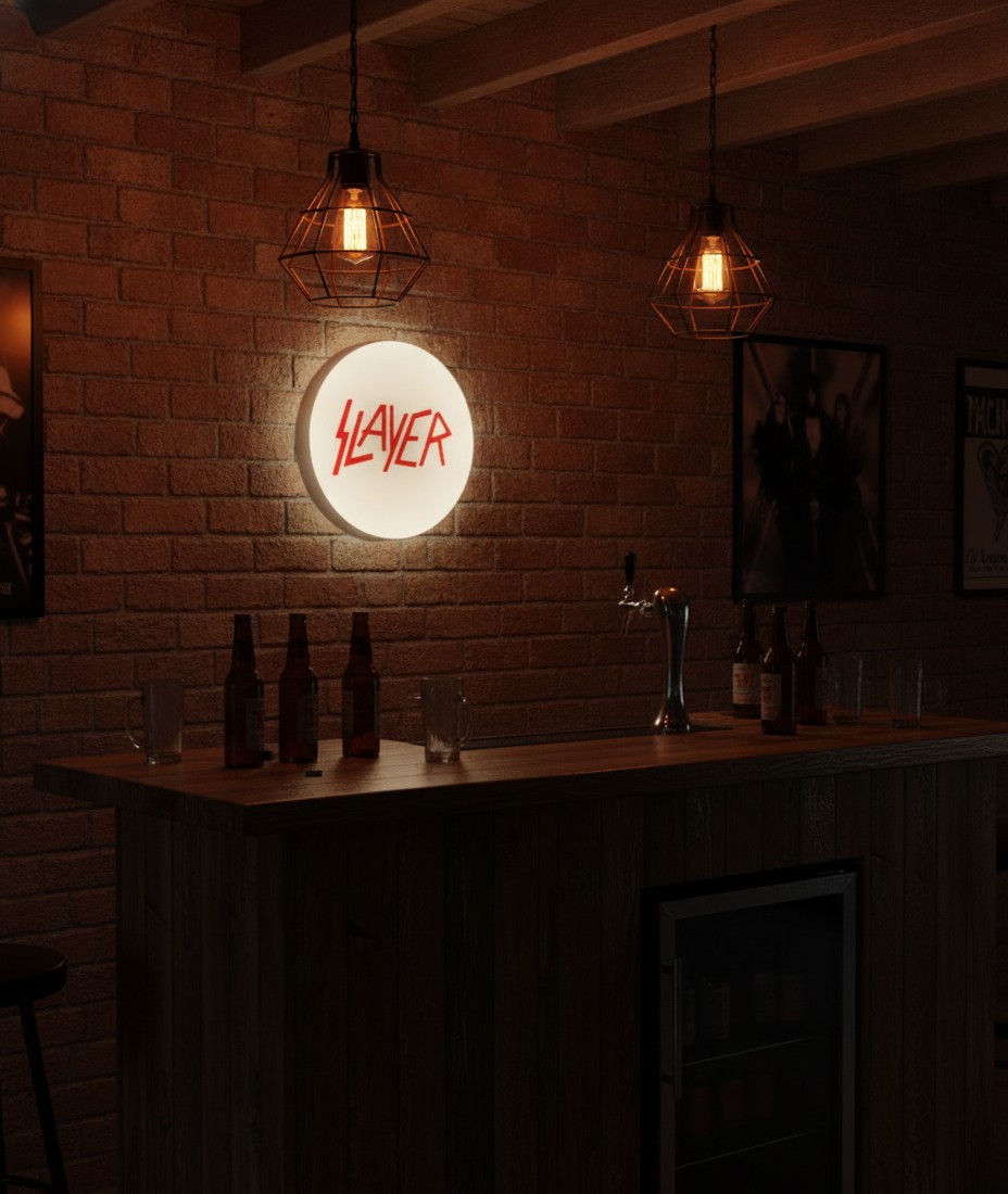 Slayer LED-Leuchtschild Wanddeko Musik-Deko Geschenk - Mockup