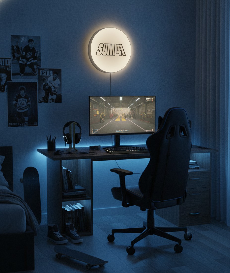 Sum 41 LED-Leuchtschild Wanddeko Musik-Deko Geschenk - Mockup