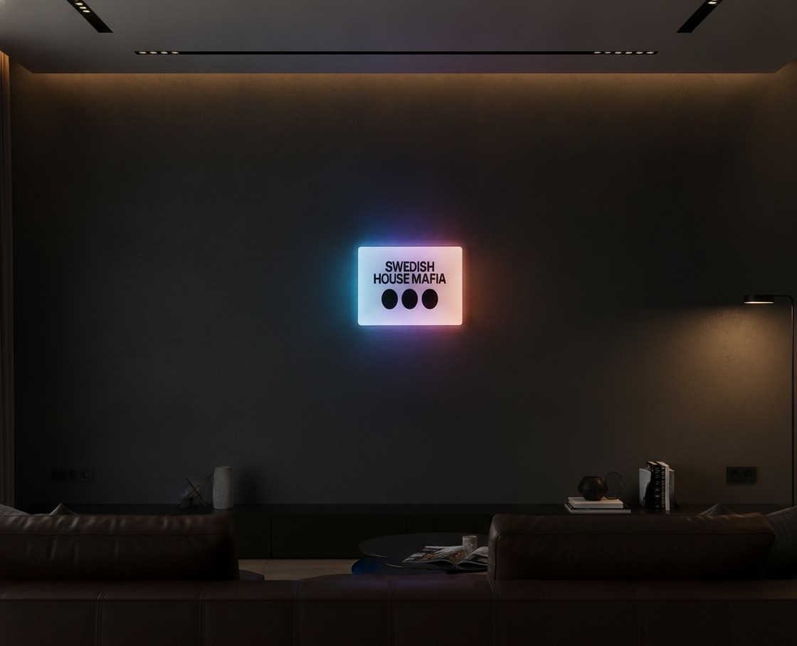Swedish House Mafia LED-Leuchtschild Wanddeko Musik-Deko Geschenk - Mockup