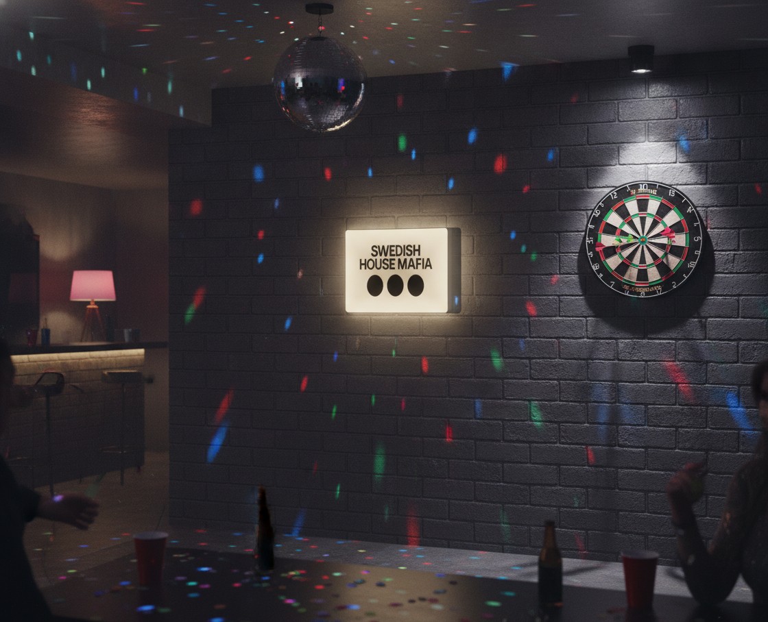 Swedish House Mafia LED-Leuchtschild Wanddeko Musik-Deko Geschenk - Mockup