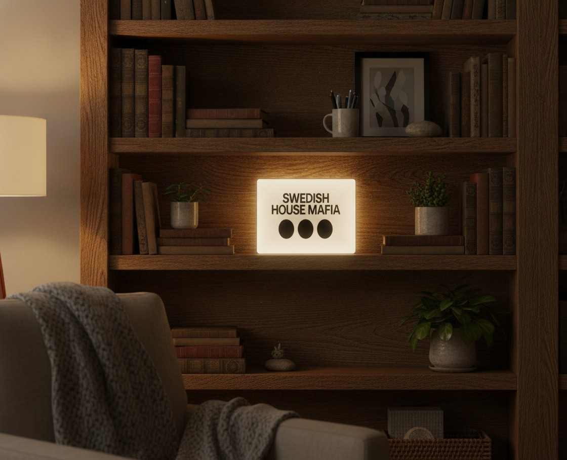 Swedish House Mafia LED-Leuchtschild Wanddeko Musik-Deko Geschenk - Mockup
