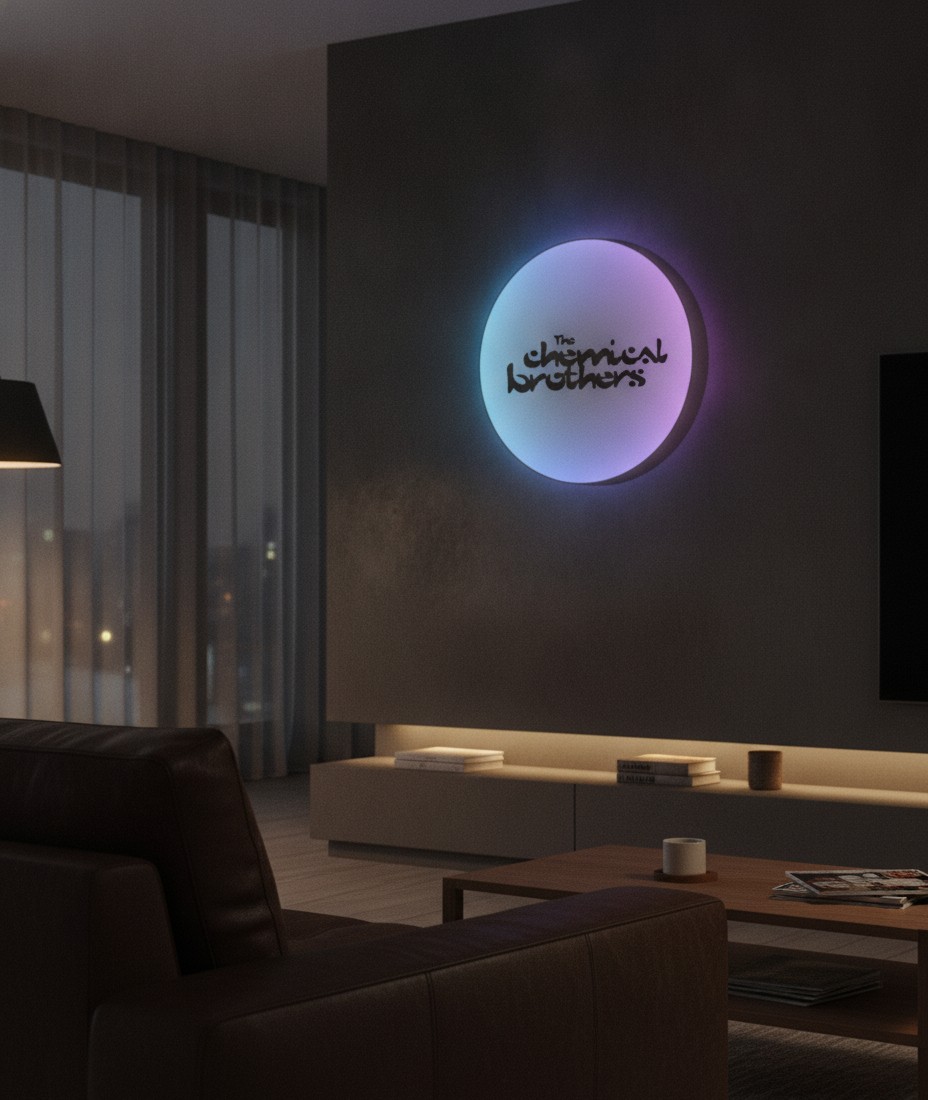 The Chemical Brothers LED-Leuchtschild Wanddeko Musik-Deko Geschenk - Mockup