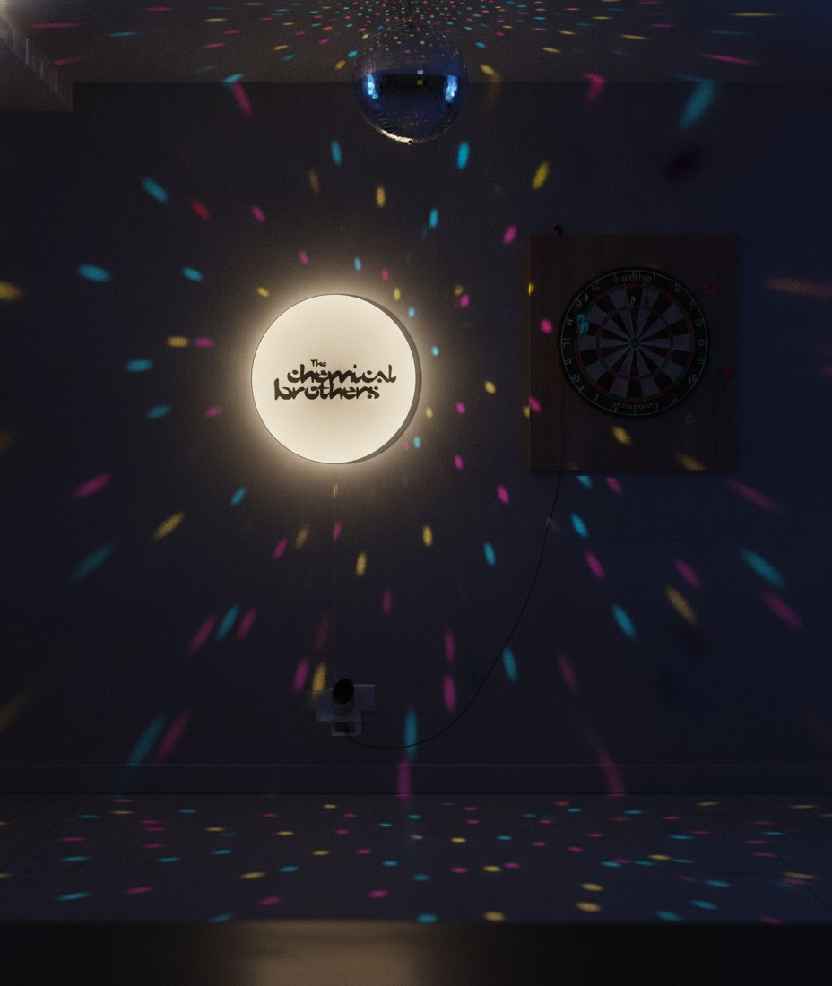 The Chemical Brothers LED-Leuchtschild Wanddeko Musik-Deko Geschenk - Mockup