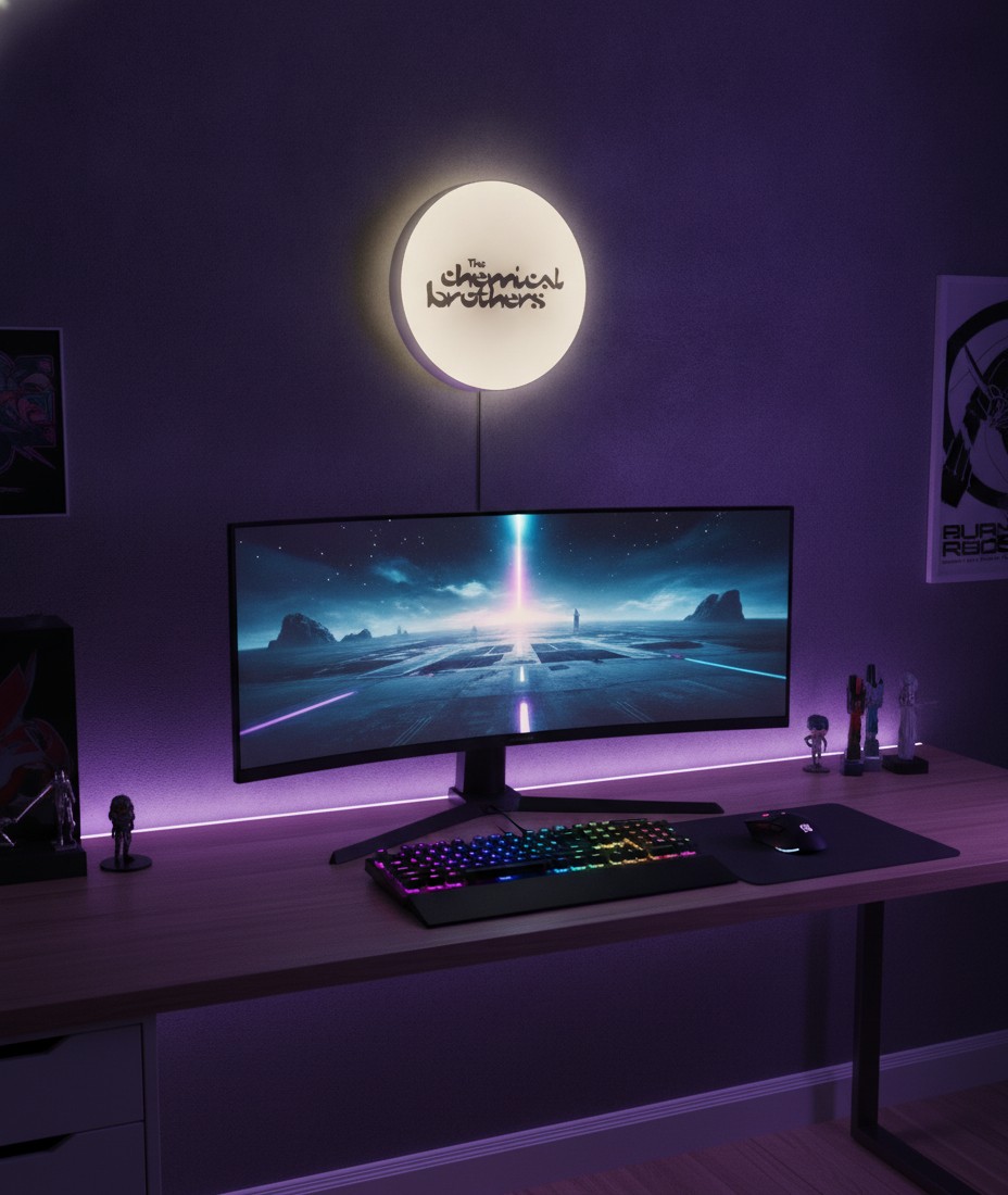 The Chemical Brothers LED-Leuchtschild Wanddeko Musik-Deko Geschenk - Mockup