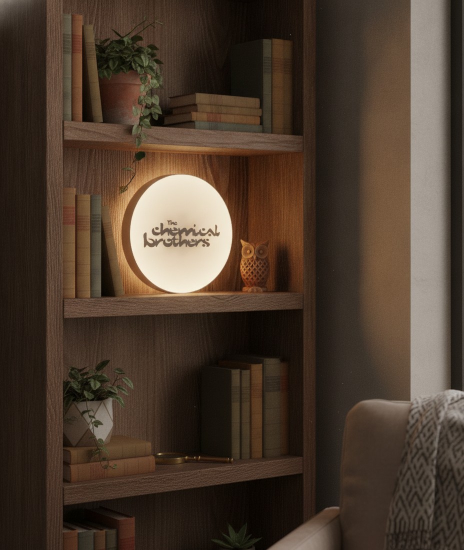 The Chemical Brothers LED-Leuchtschild Wanddeko Musik-Deko Geschenk - Mockup