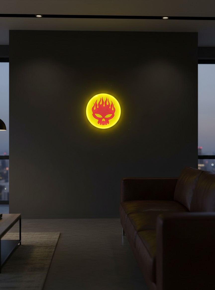 The Offspring LED-Leuchtschild Wanddeko Musik-Deko Geschenk - Mockup