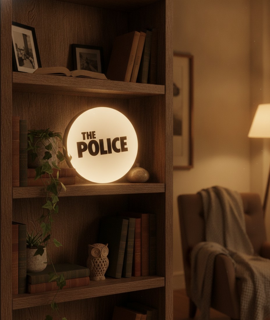 The Police LED-Leuchtschild Wanddeko Musik-Deko Geschenk - Mockup