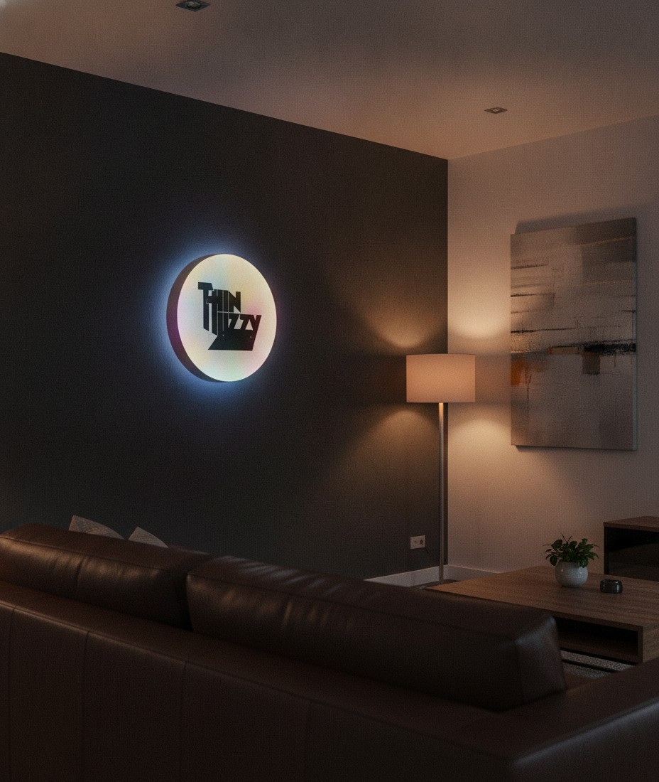 Thin Lizzy LED-Leuchtschild Wanddeko Musik-Deko Geschenk - Mockup