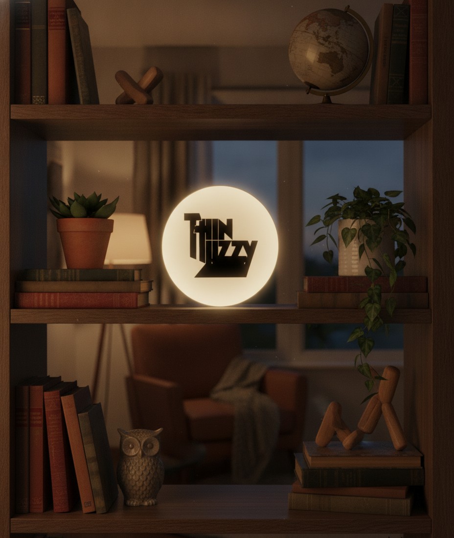 Thin Lizzy LED-Leuchtschild Wanddeko Musik-Deko Geschenk - Mockup