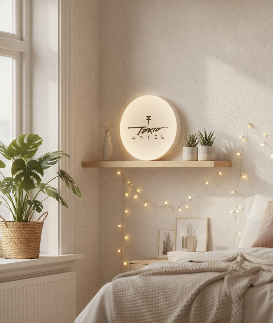 Tokio Hotel LED-Leuchtschild Wanddeko Musik-Deko Geschenk - Mockup